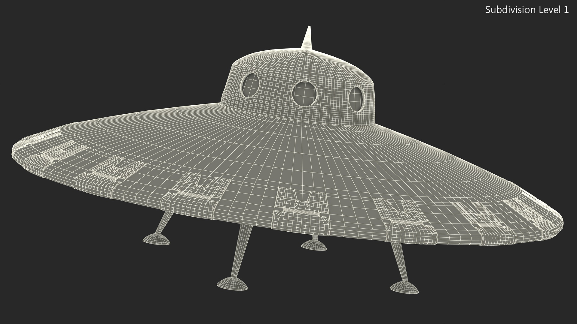 3D model Retro UFO Ship Stand