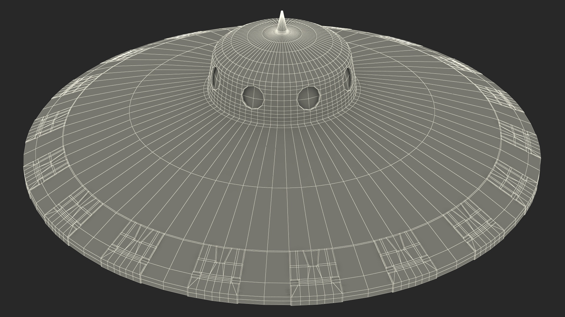 3D model Retro UFO Ship Stand