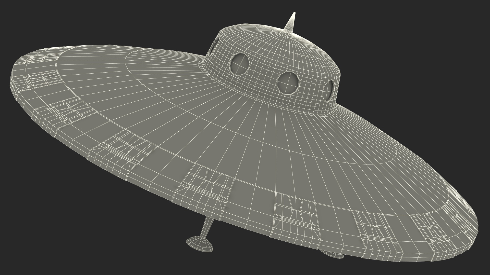 3D model Retro UFO Ship Stand