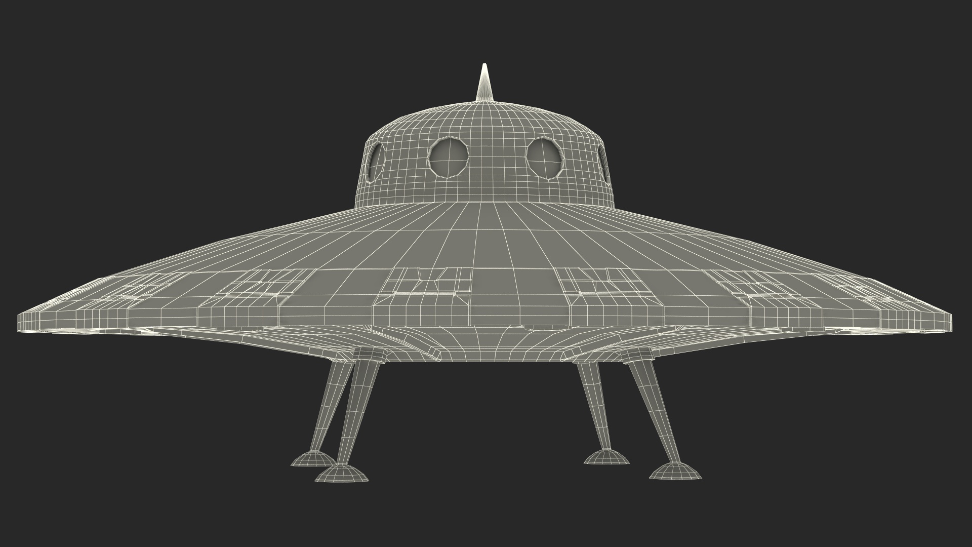 3D model Retro UFO Ship Stand