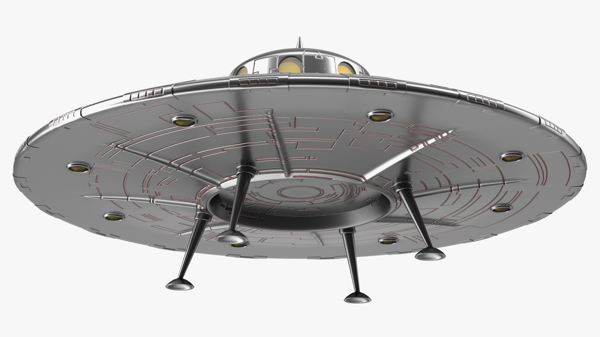 3D model Retro UFO Ship Stand