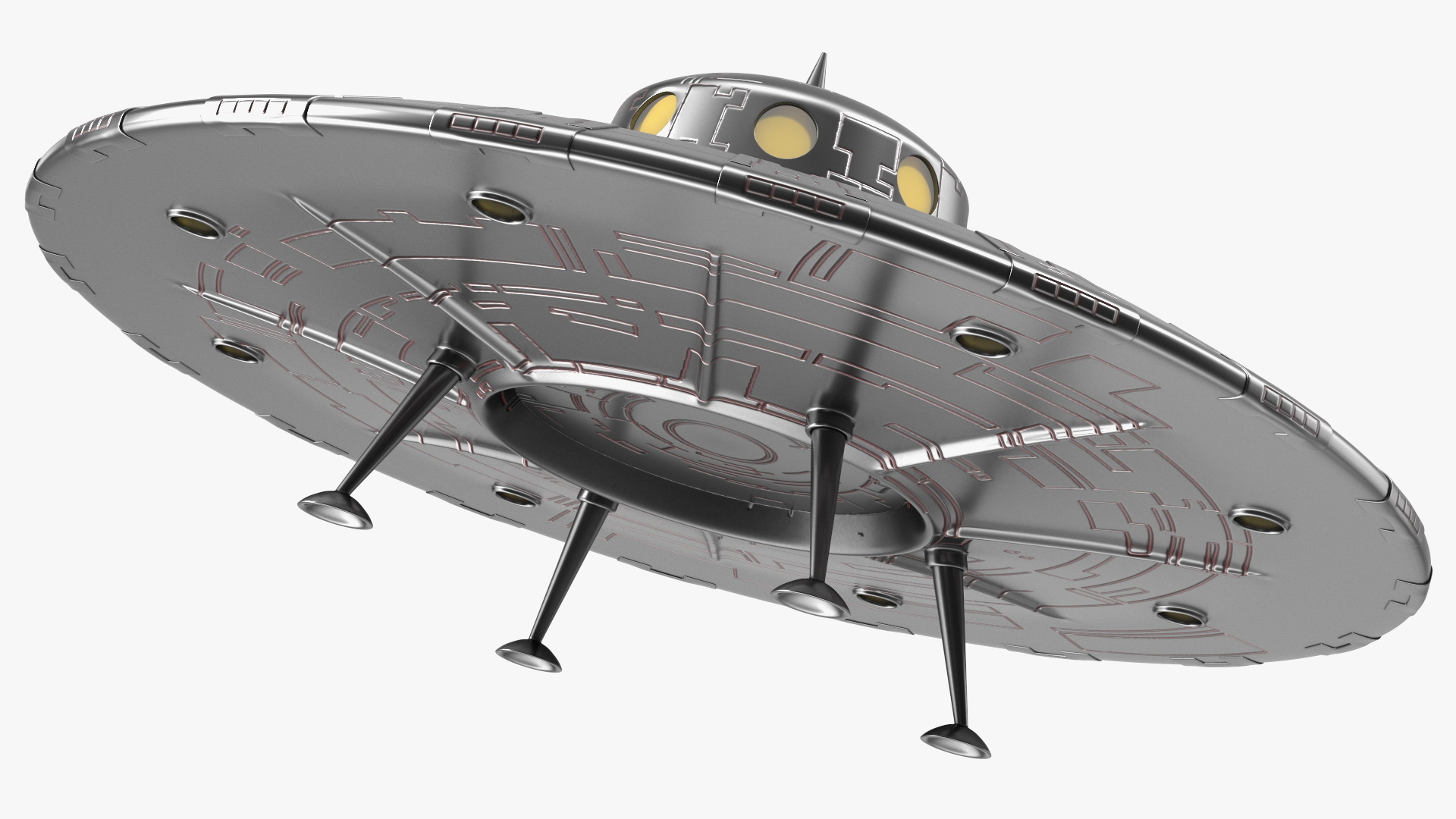 3D model Retro UFO Ship Stand