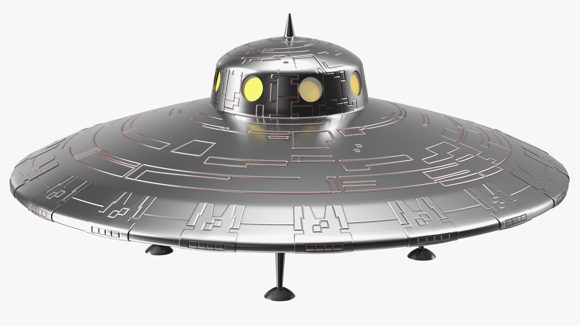 3D model Retro UFO Ship Stand