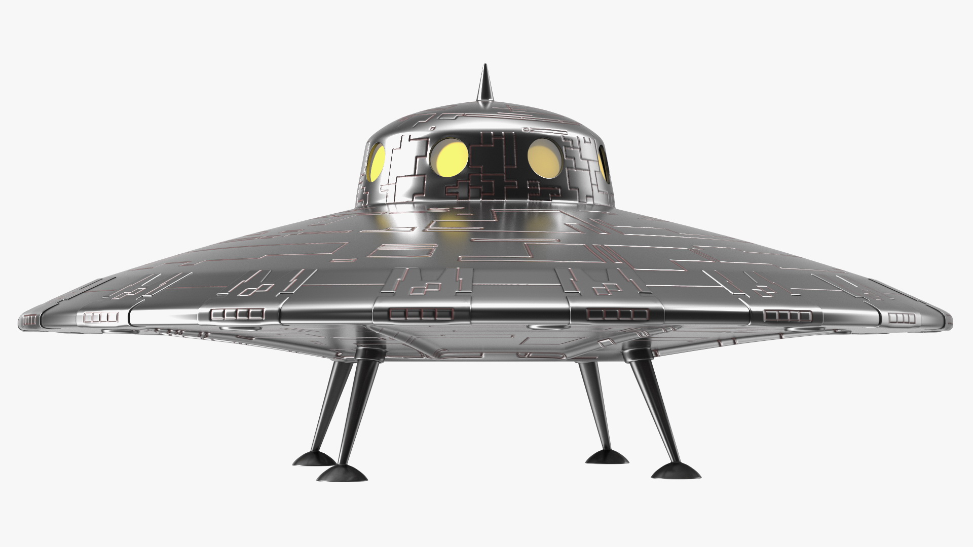 3D model Retro UFO Ship Stand