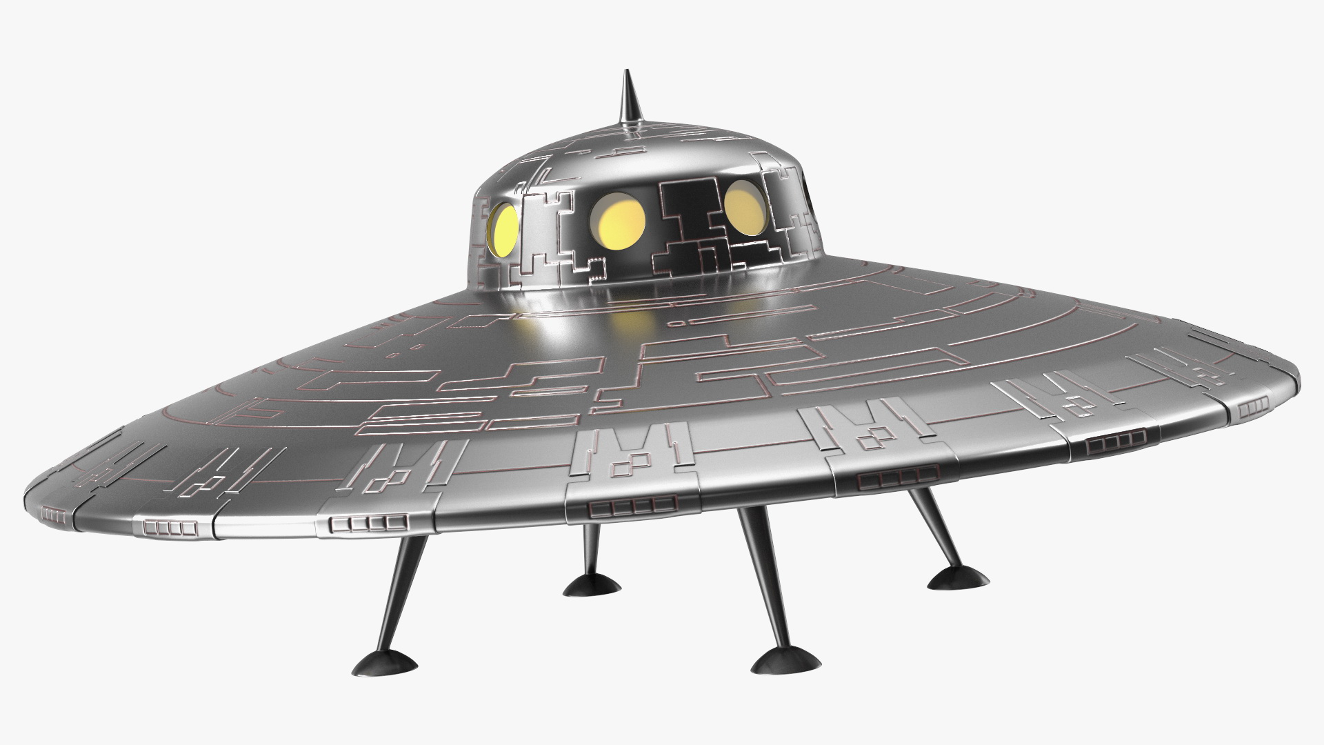 3D model Retro UFO Ship Stand
