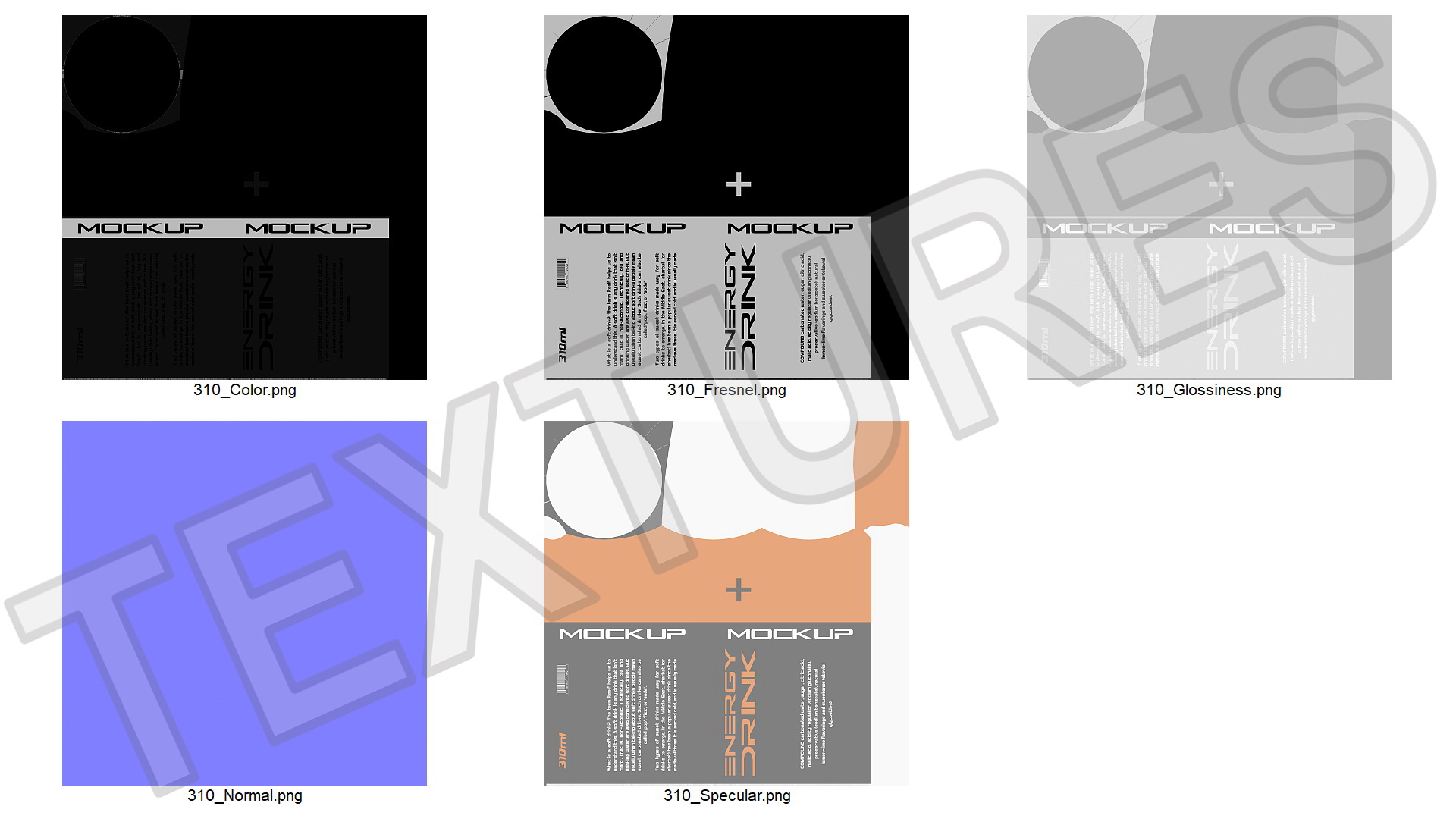 Energy Beverage Can Mockup 310ml 3D