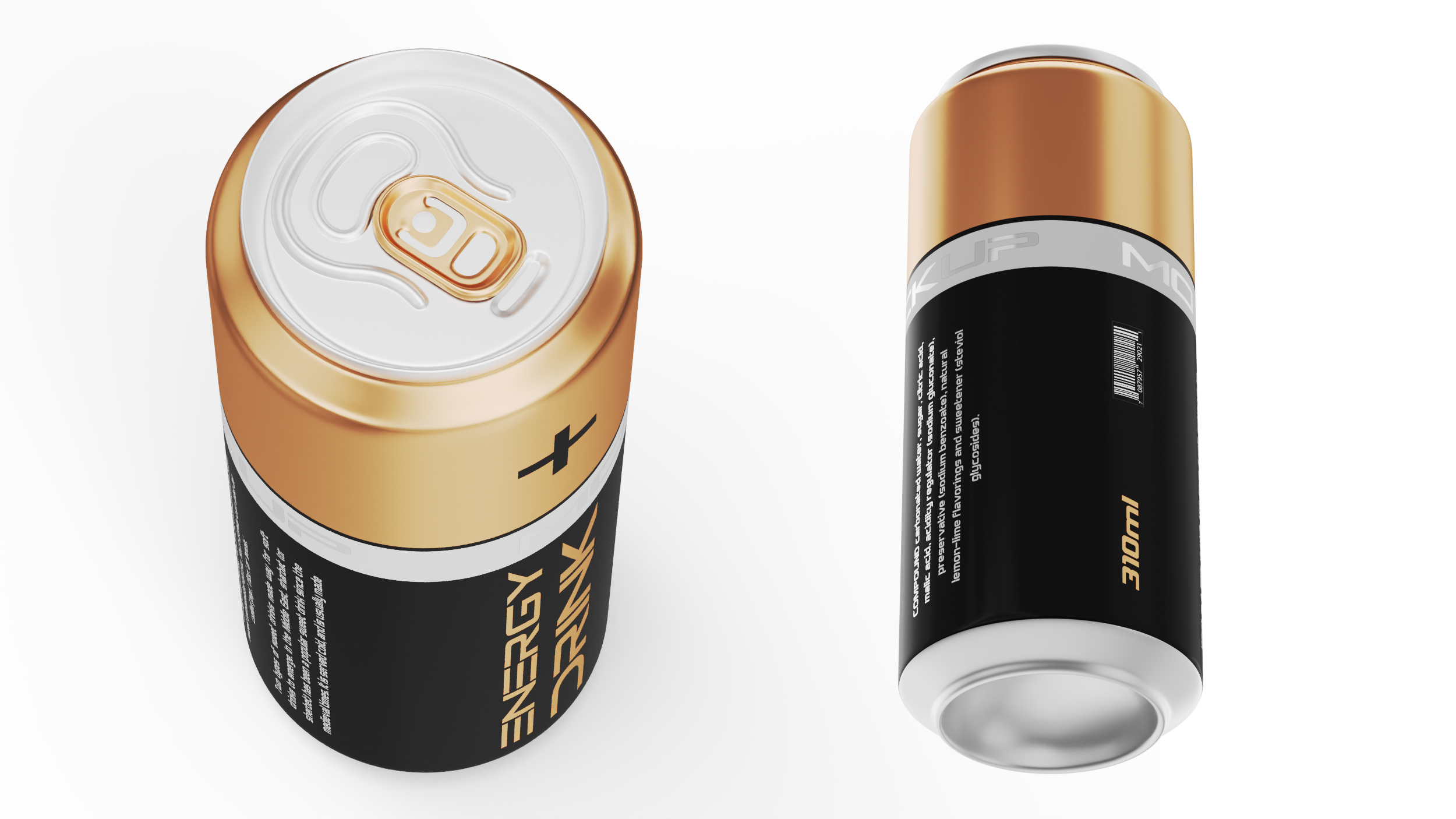 Energy Beverage Can Mockup 310ml 3D