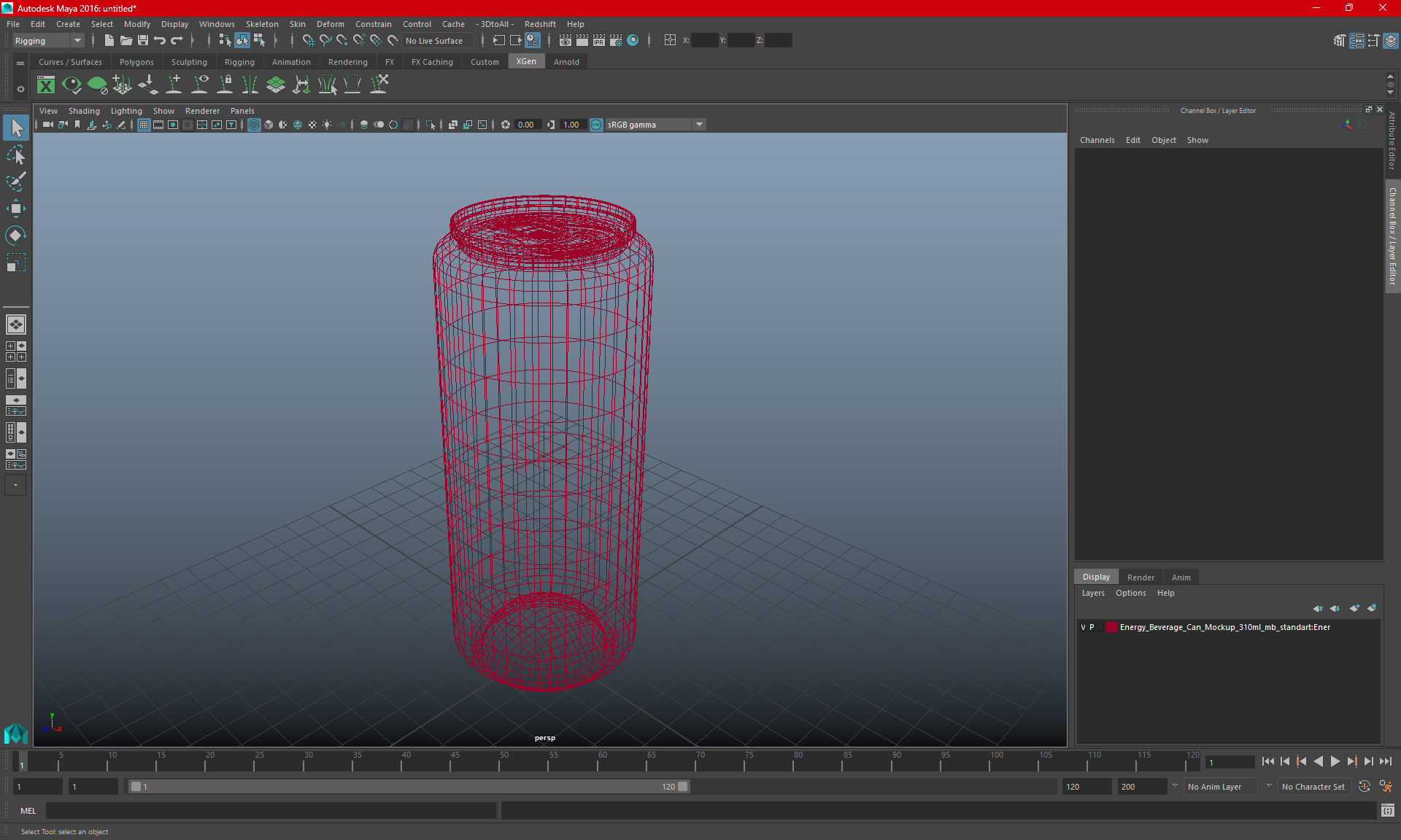 Energy Beverage Can Mockup 310ml 3D