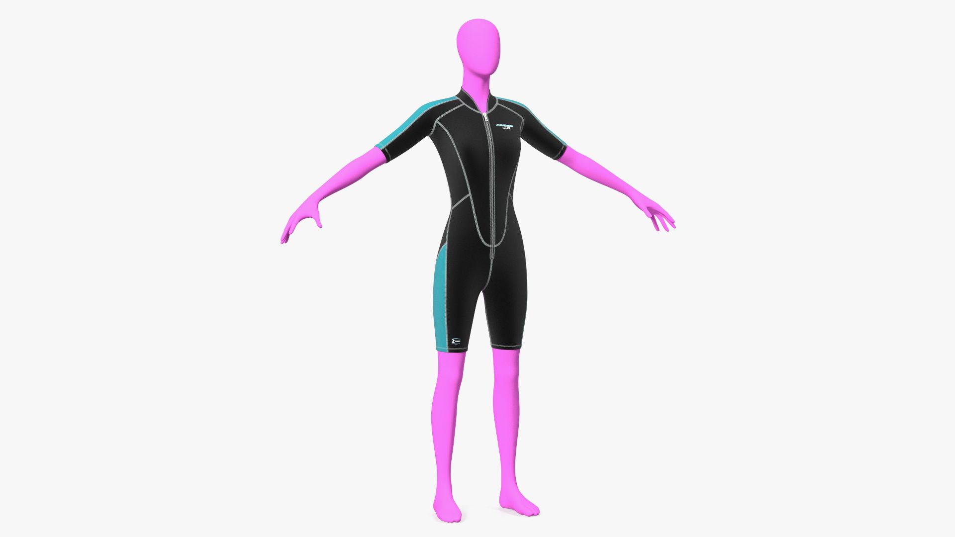3D model Woman Wetsuit Cressi Shorty Version