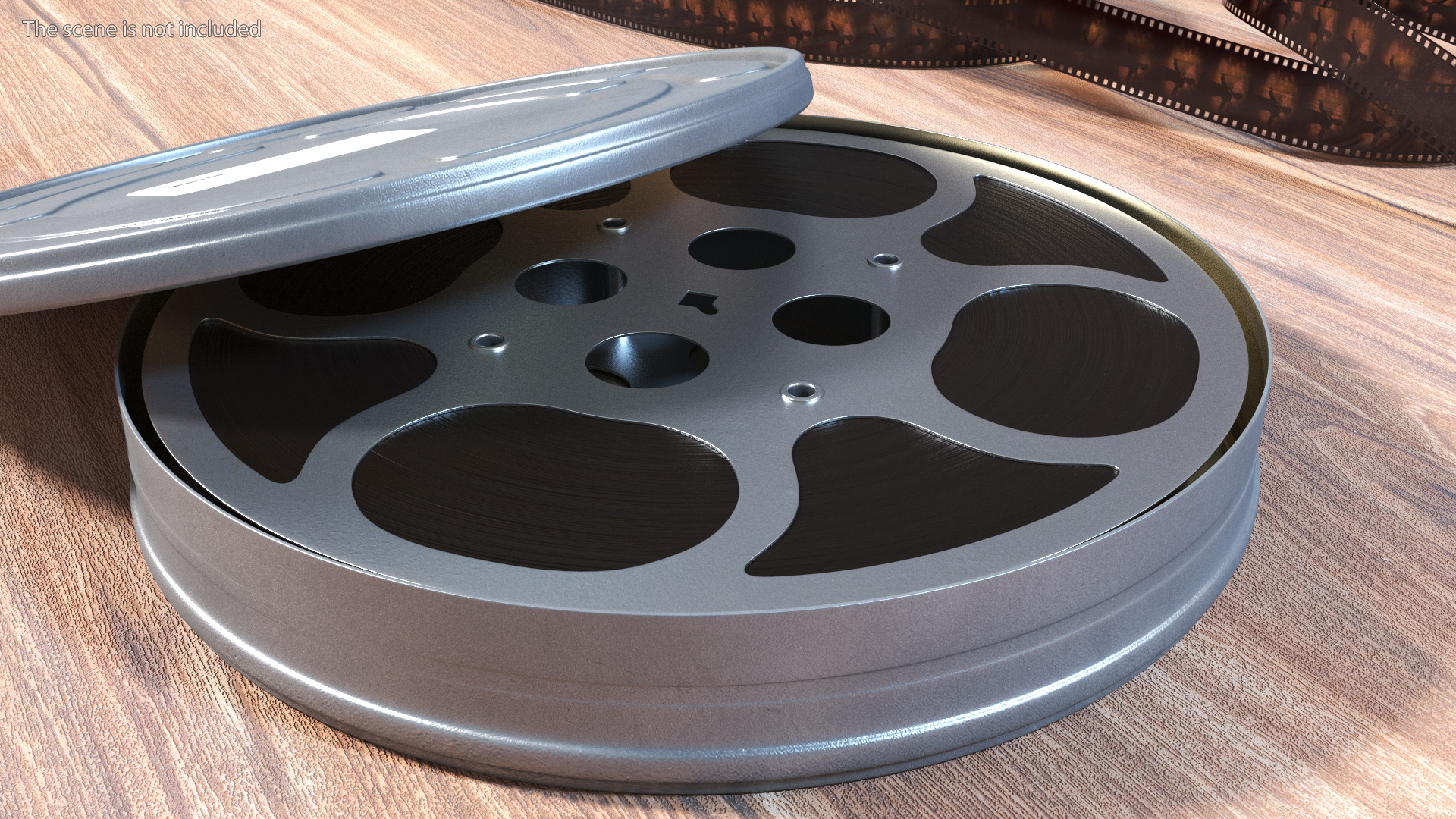 Vintage Metal Movie Reel and Case Tin 3D