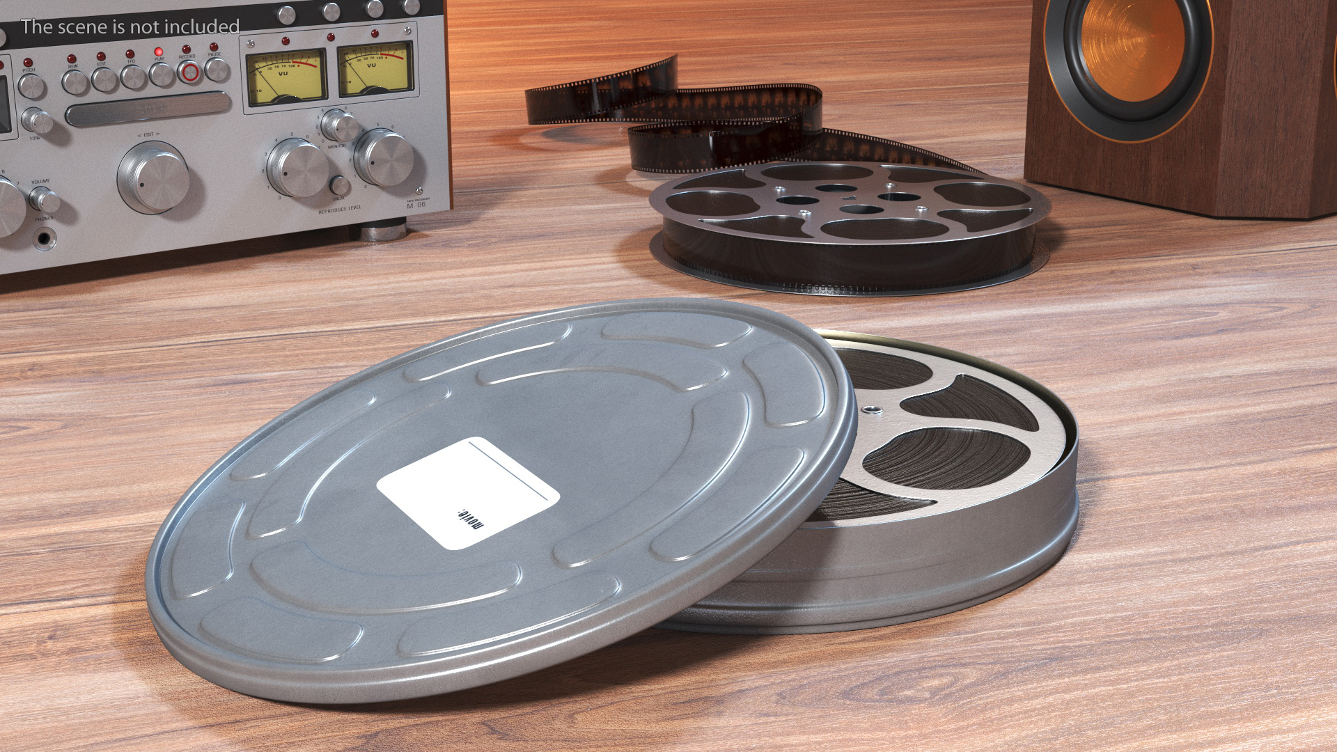 Vintage Metal Movie Reel and Case Tin 3D