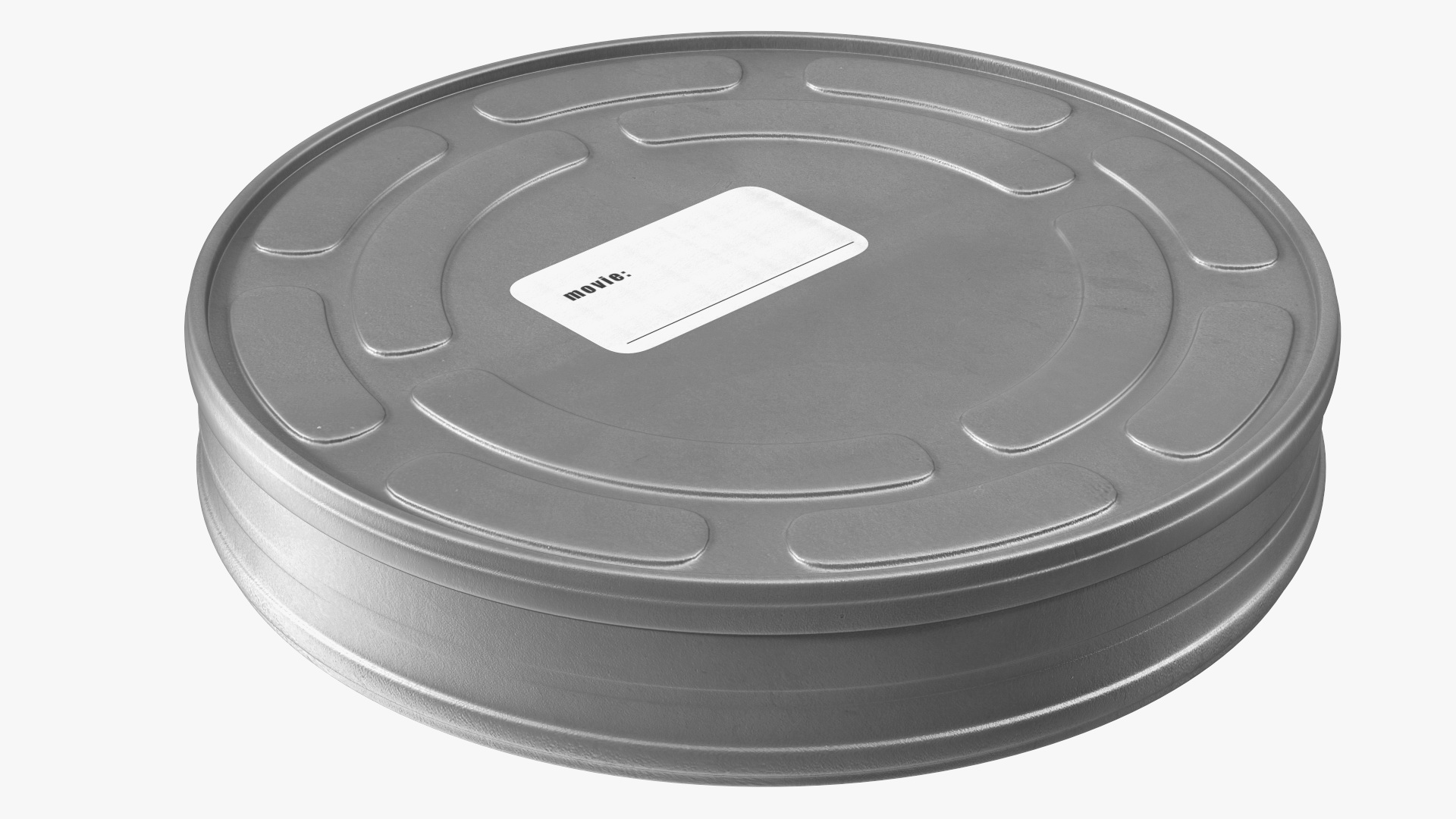 Vintage Metal Movie Reel and Case Tin 3D