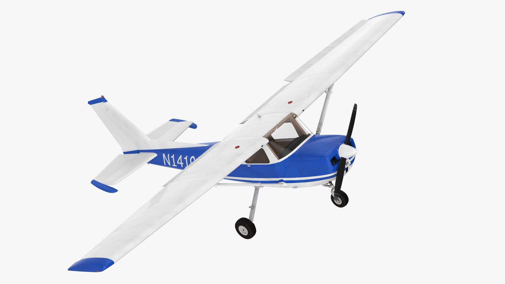 Single Engine Propeller Aircraft Cessna 150 Rigged for Maya 3D model