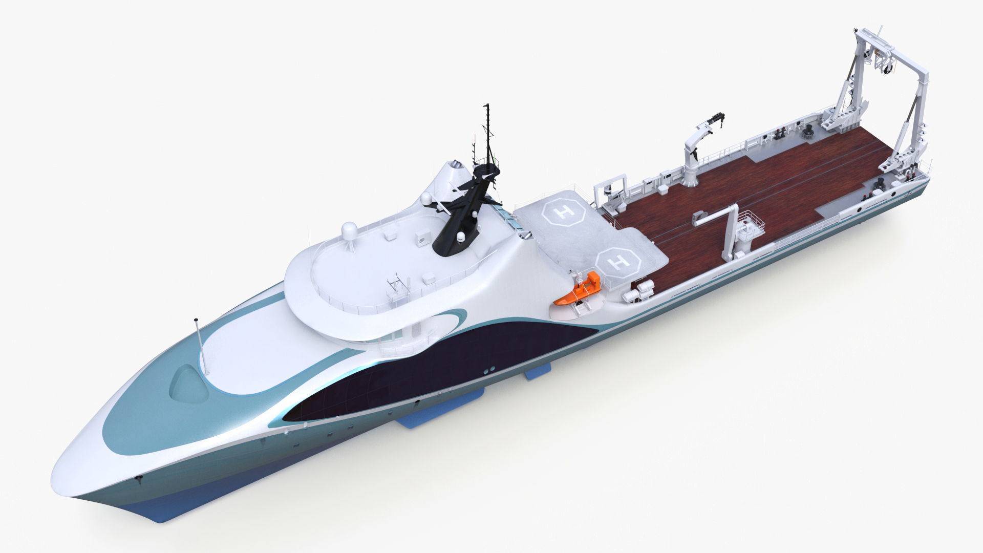 Ship for Transporting and Launching Drones 3D
