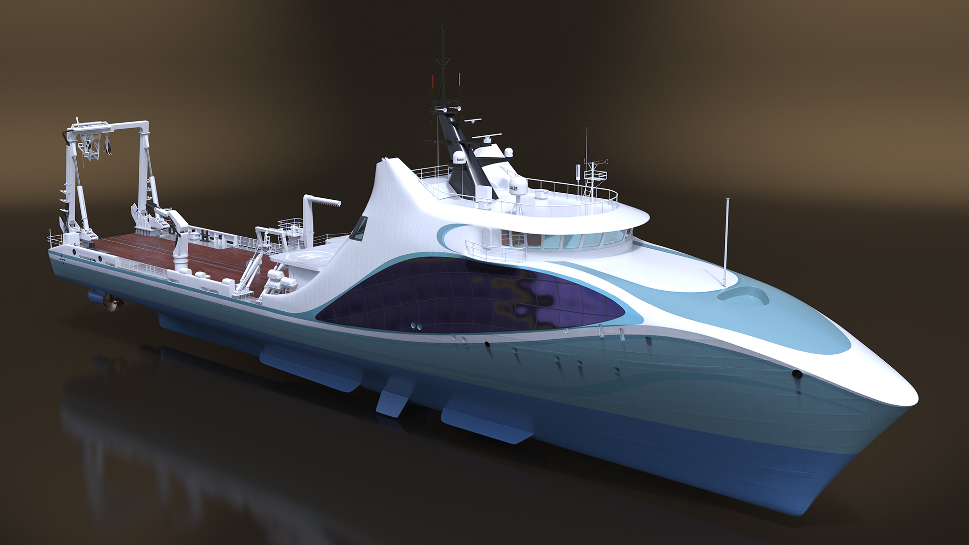 Ship for Transporting and Launching Drones 3D