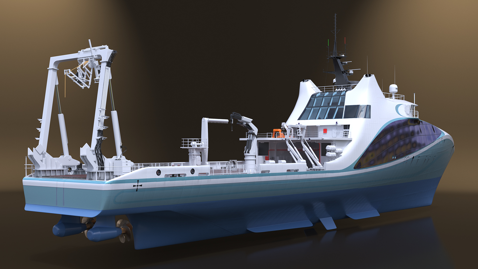 Ship for Transporting and Launching Drones 3D