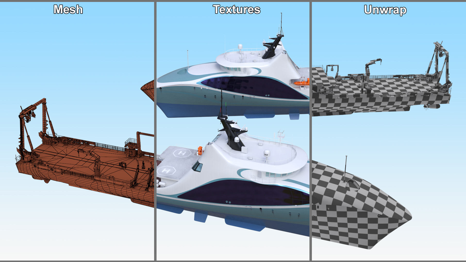 Ship for Transporting and Launching Drones 3D