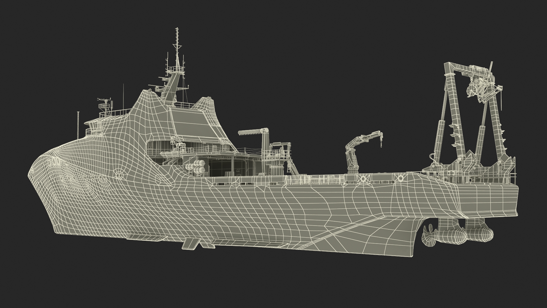 Ship for Transporting and Launching Drones 3D