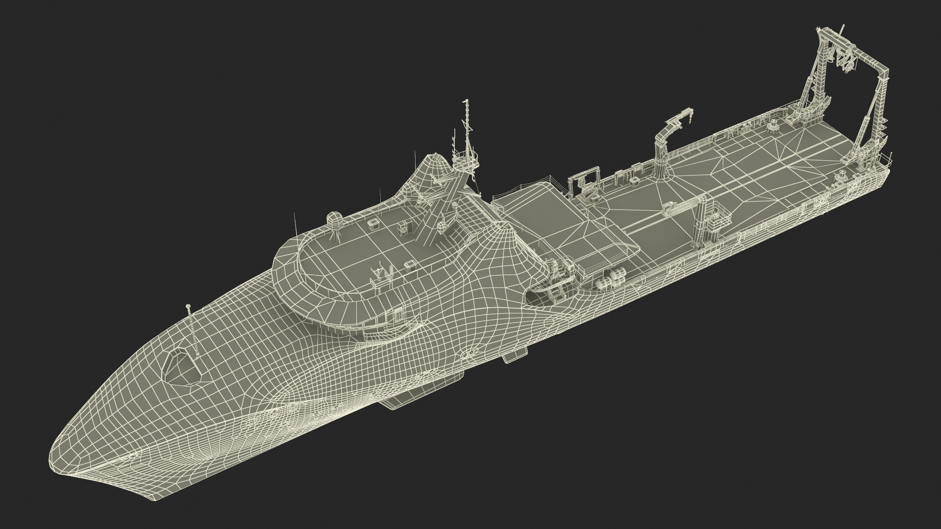 Ship for Transporting and Launching Drones 3D