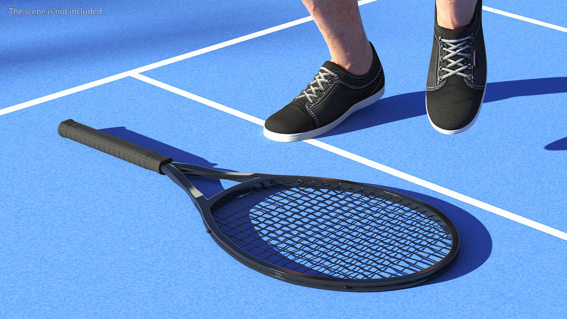 Black Tennis Racket 3D model