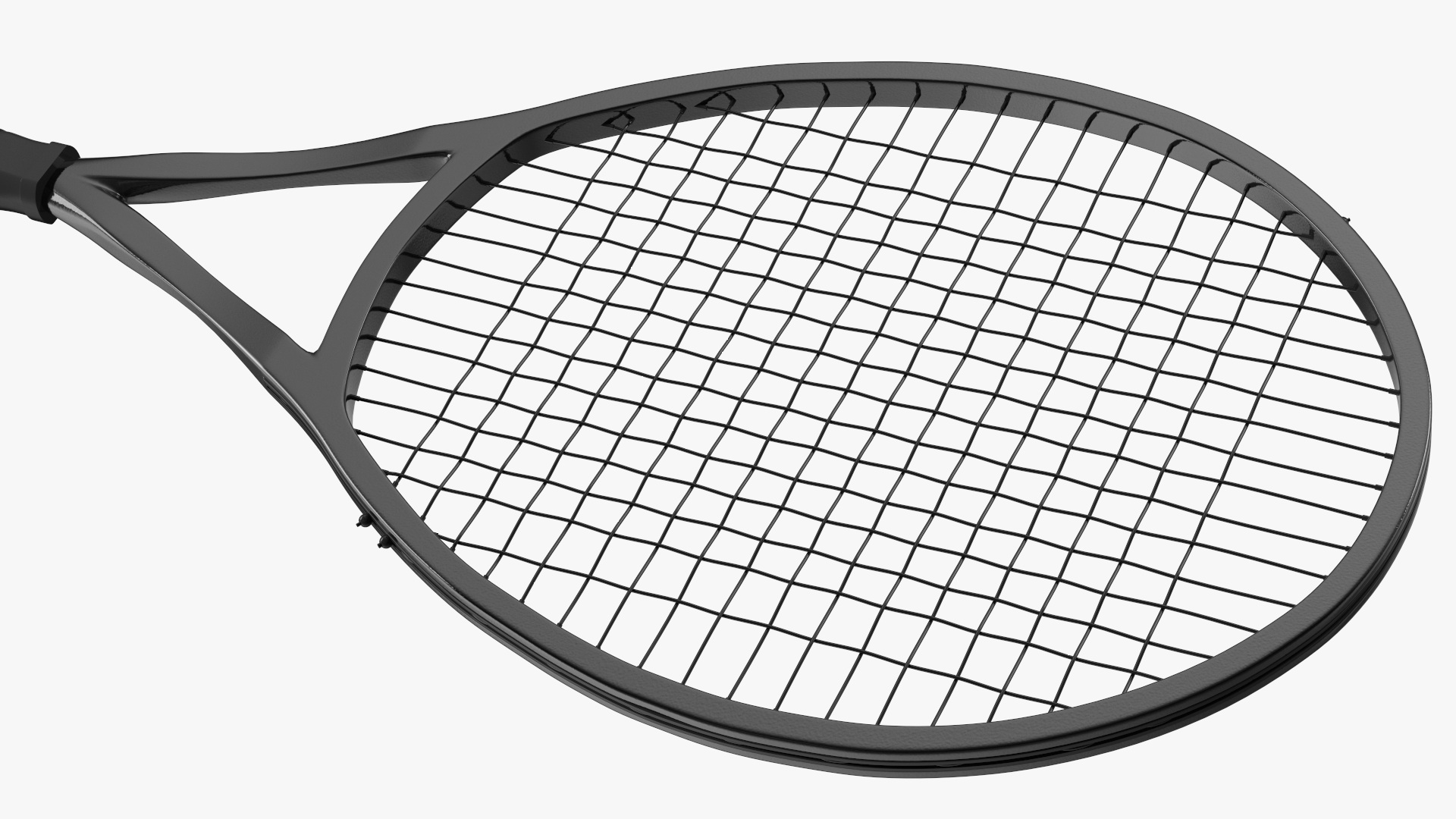 Black Tennis Racket 3D model