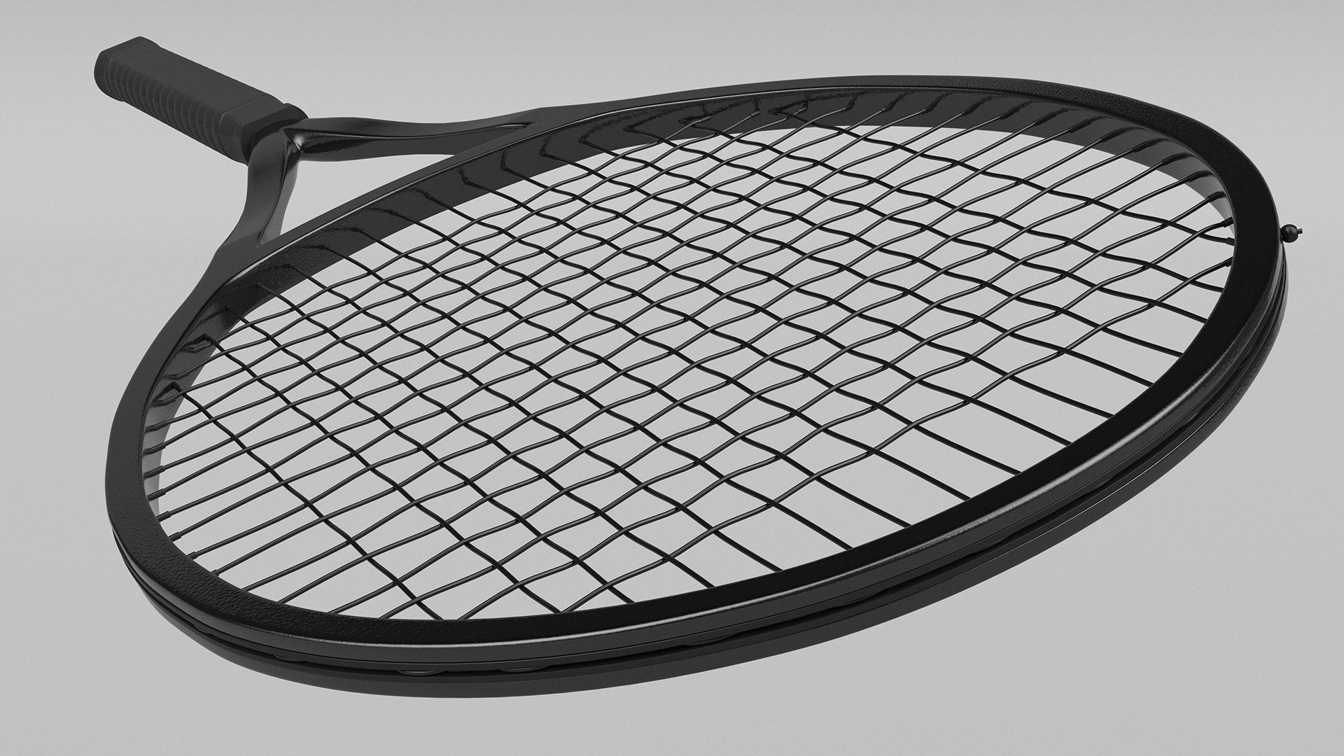 Black Tennis Racket 3D model