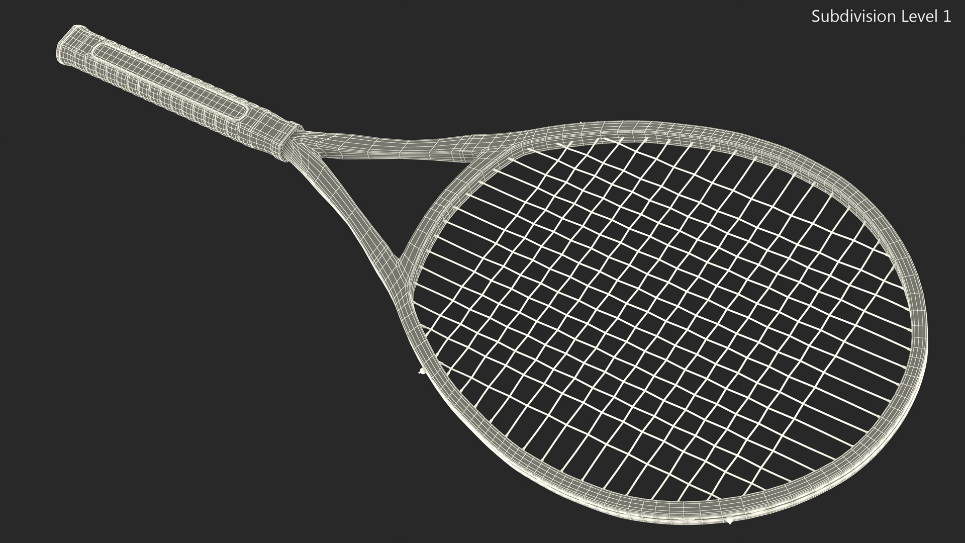 Black Tennis Racket 3D model