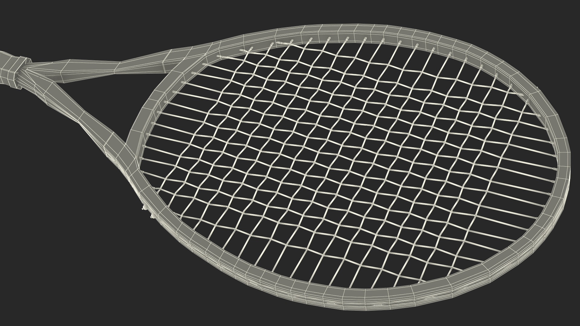 Black Tennis Racket 3D model
