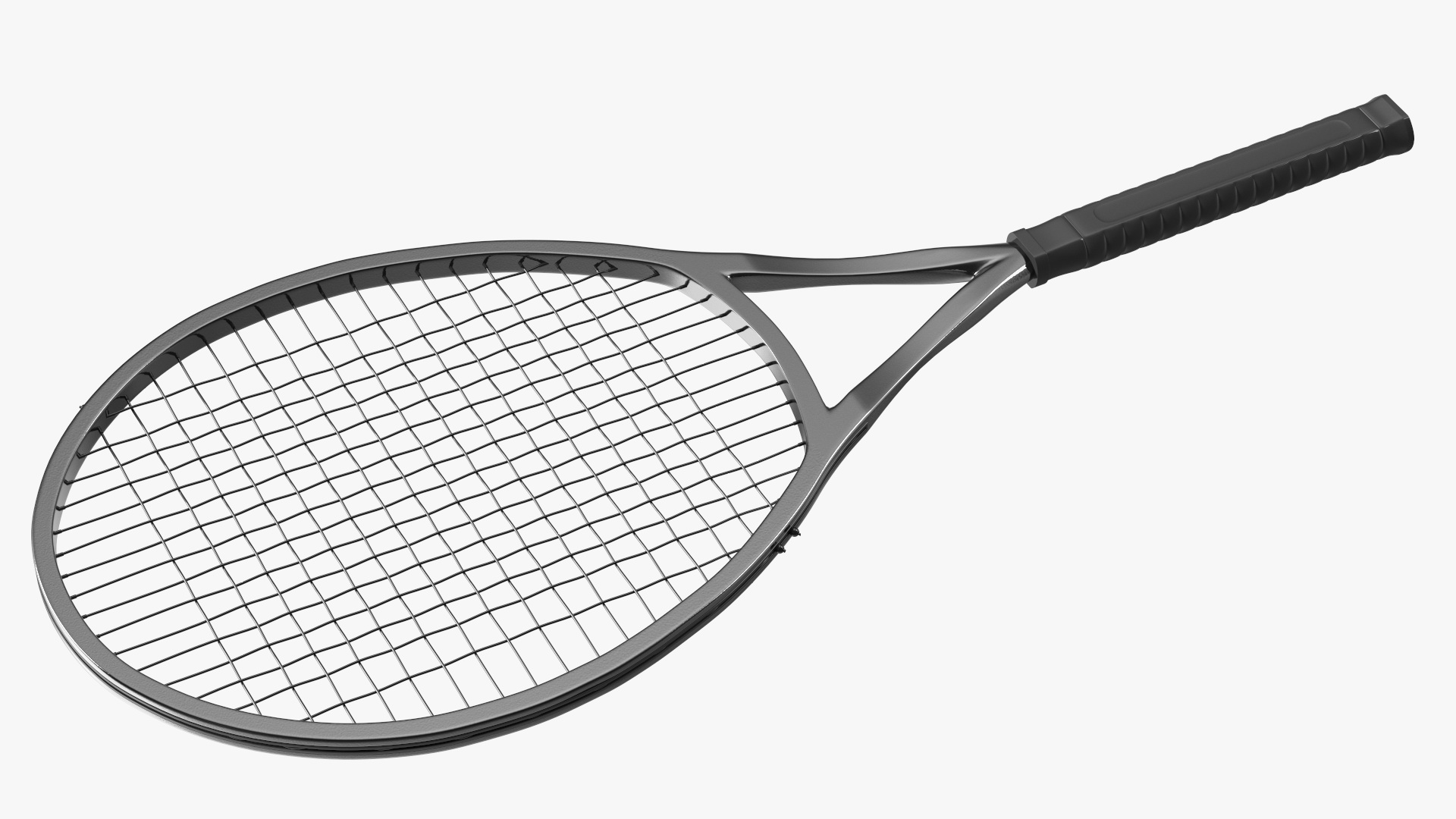 Black Tennis Racket 3D model