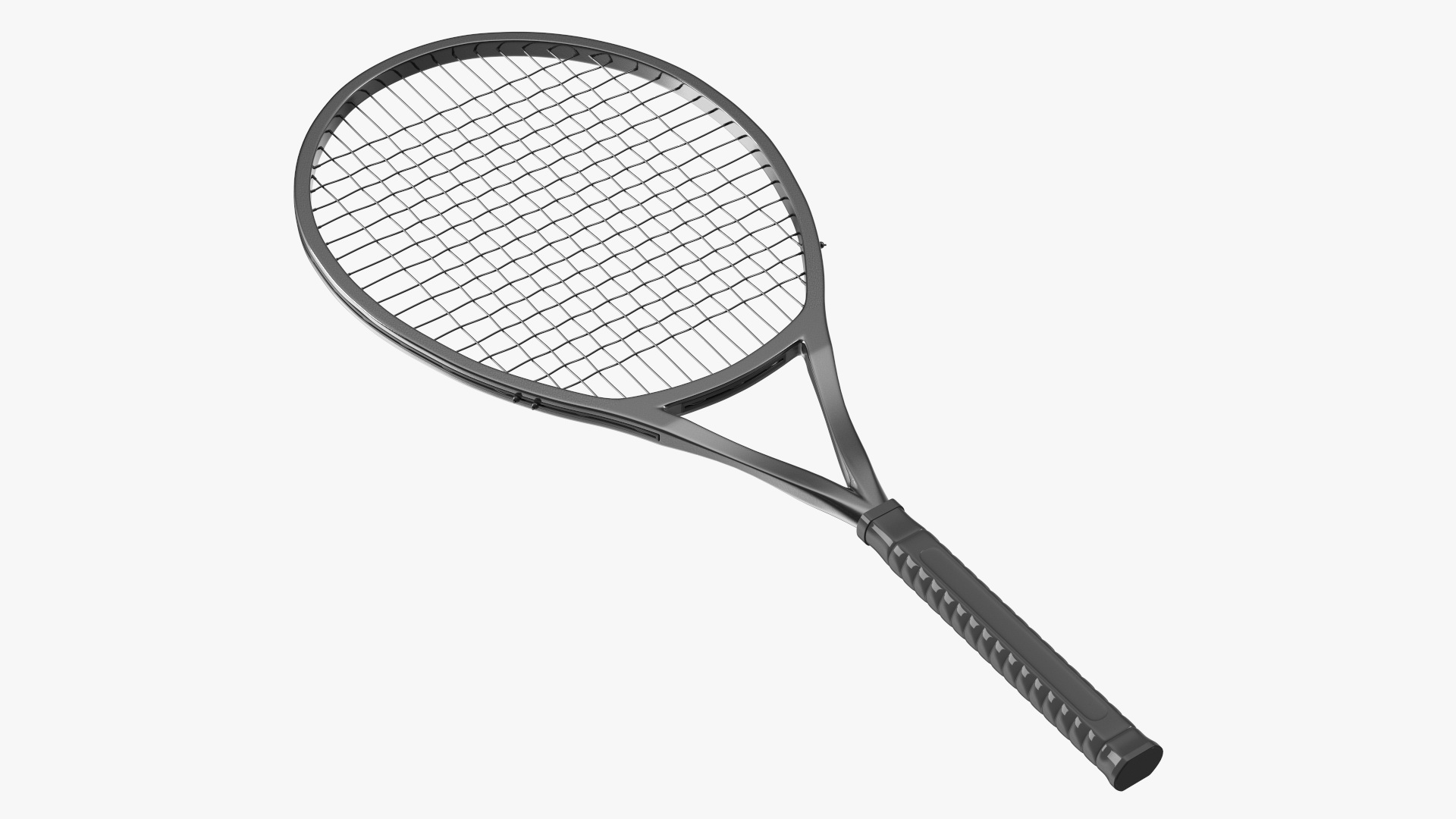 Black Tennis Racket 3D model