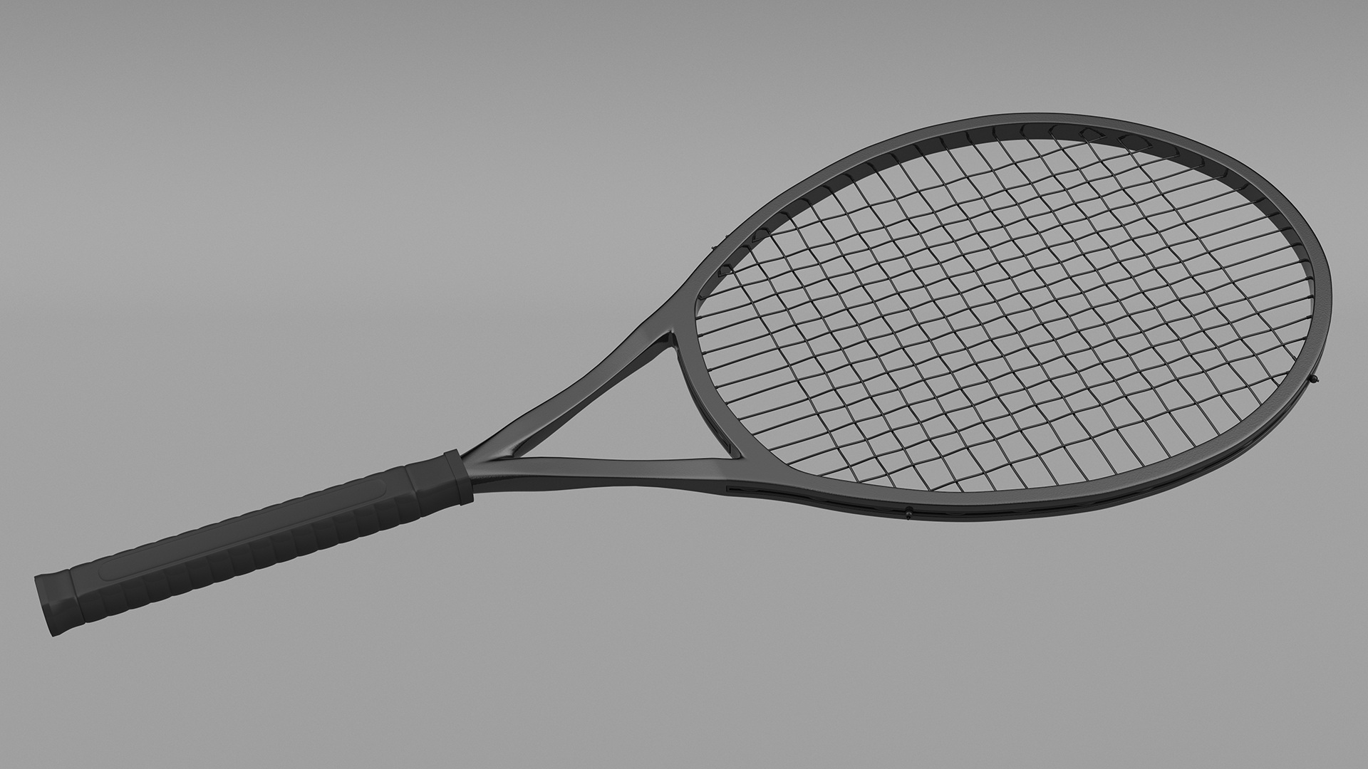 Black Tennis Racket 3D model