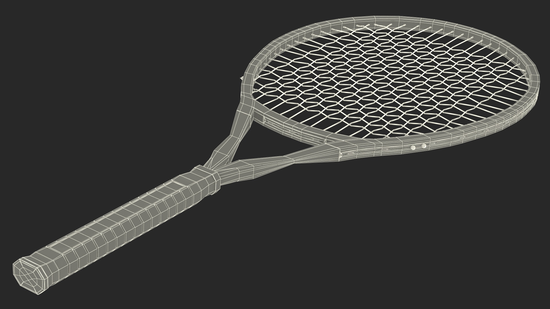 Black Tennis Racket 3D model