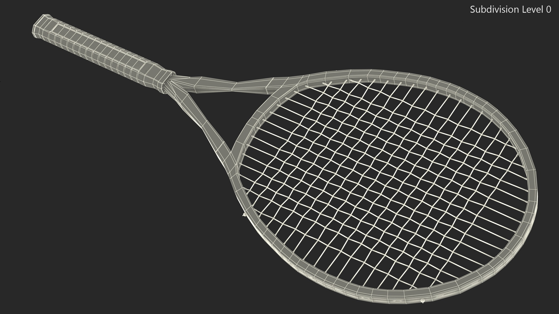 Black Tennis Racket 3D model