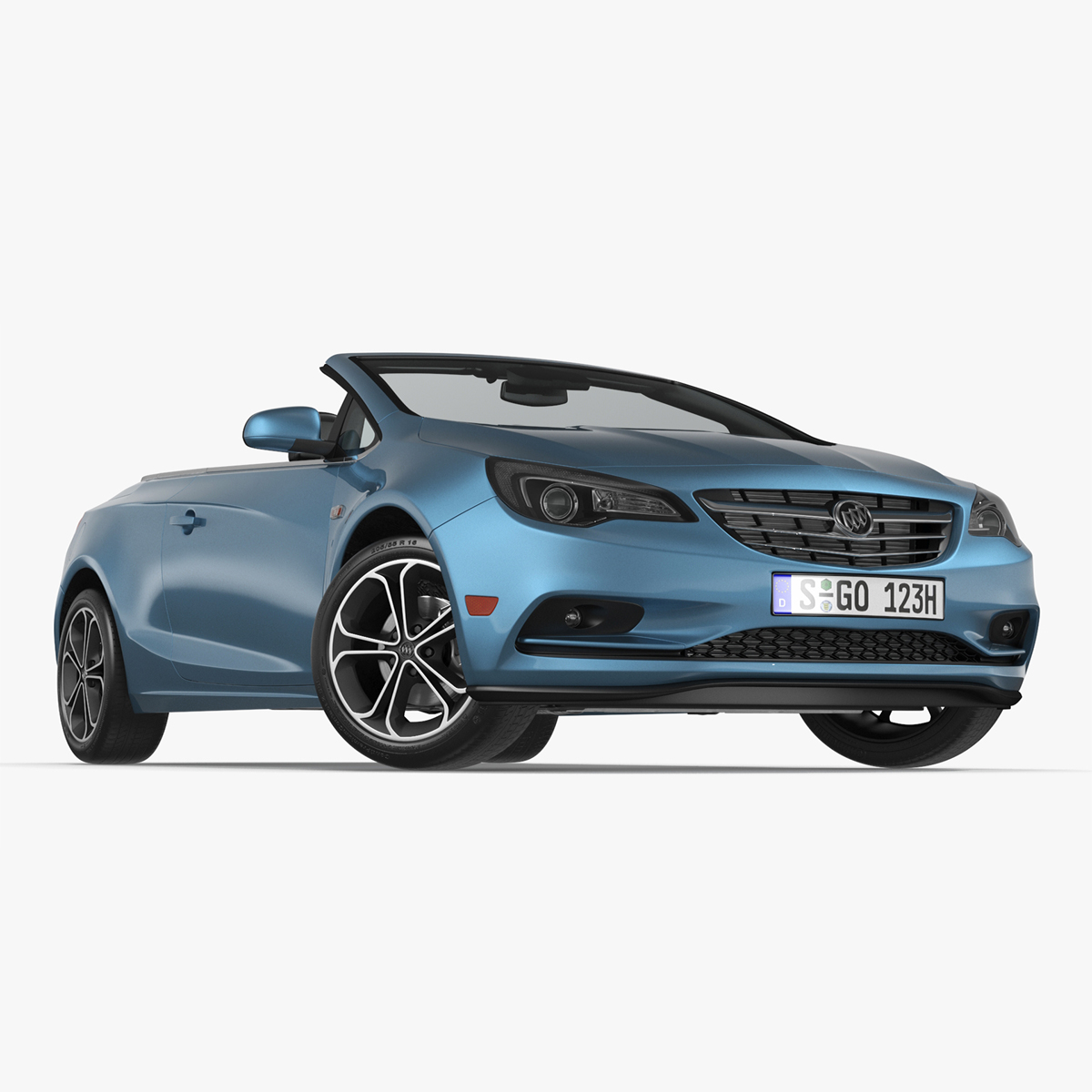 Buick Cascada Cabriolet Convertible Blue Color Rigged for Cinema 4D 3D