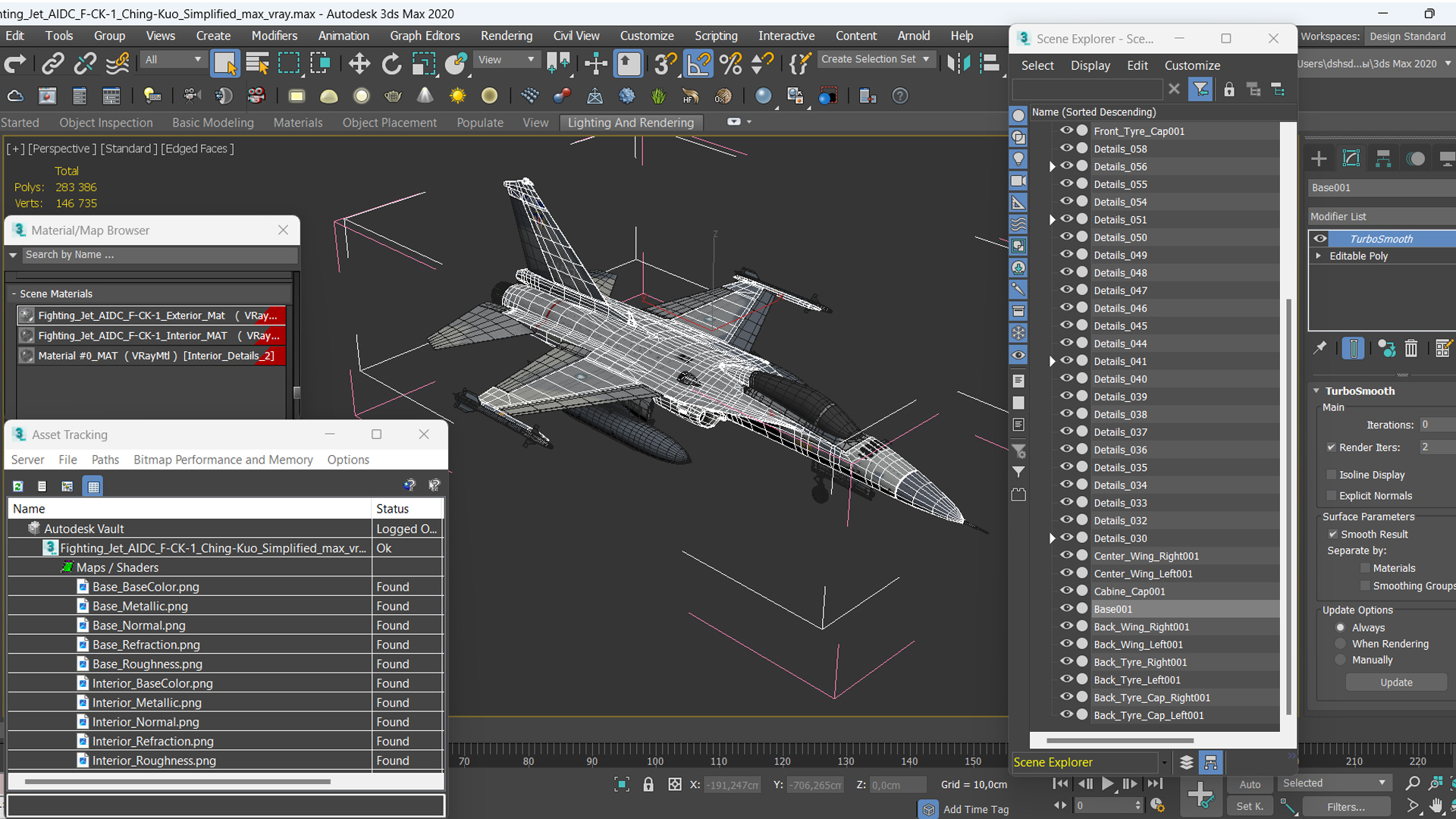3D model Fighting Jet AIDC F-CK-1 Ching-Kuo Simplified