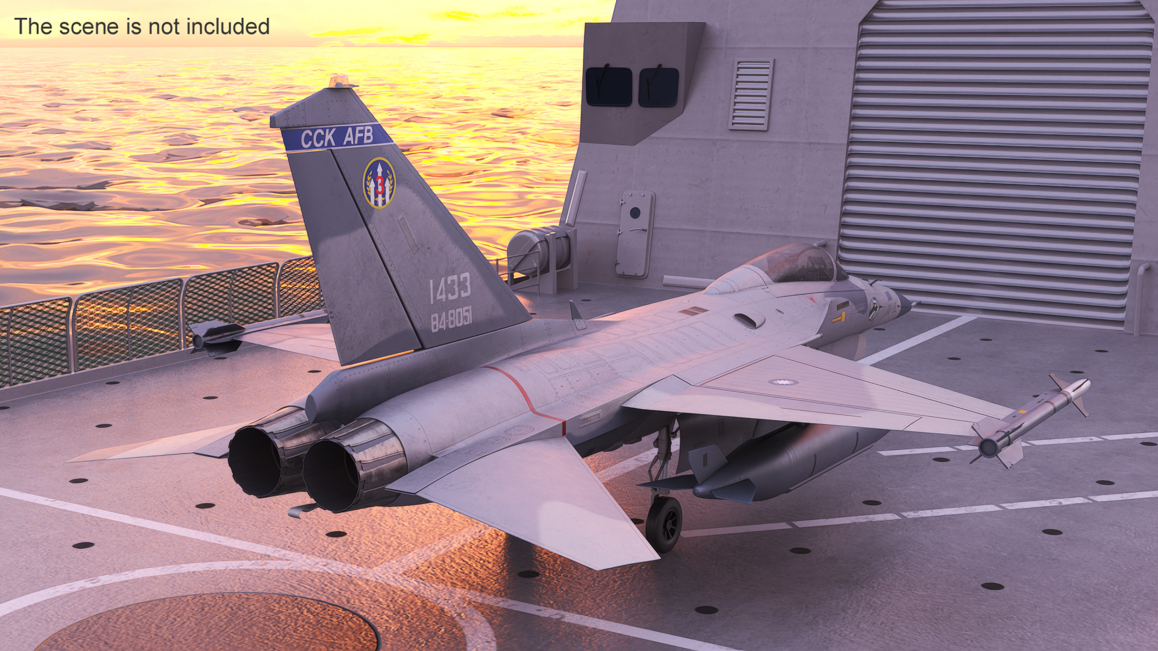3D model Fighting Jet AIDC F-CK-1 Ching-Kuo Simplified
