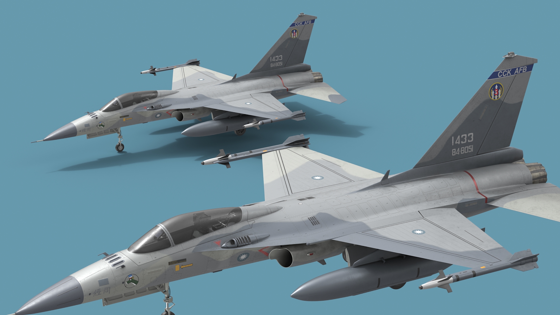 3D model Fighting Jet AIDC F-CK-1 Ching-Kuo Simplified