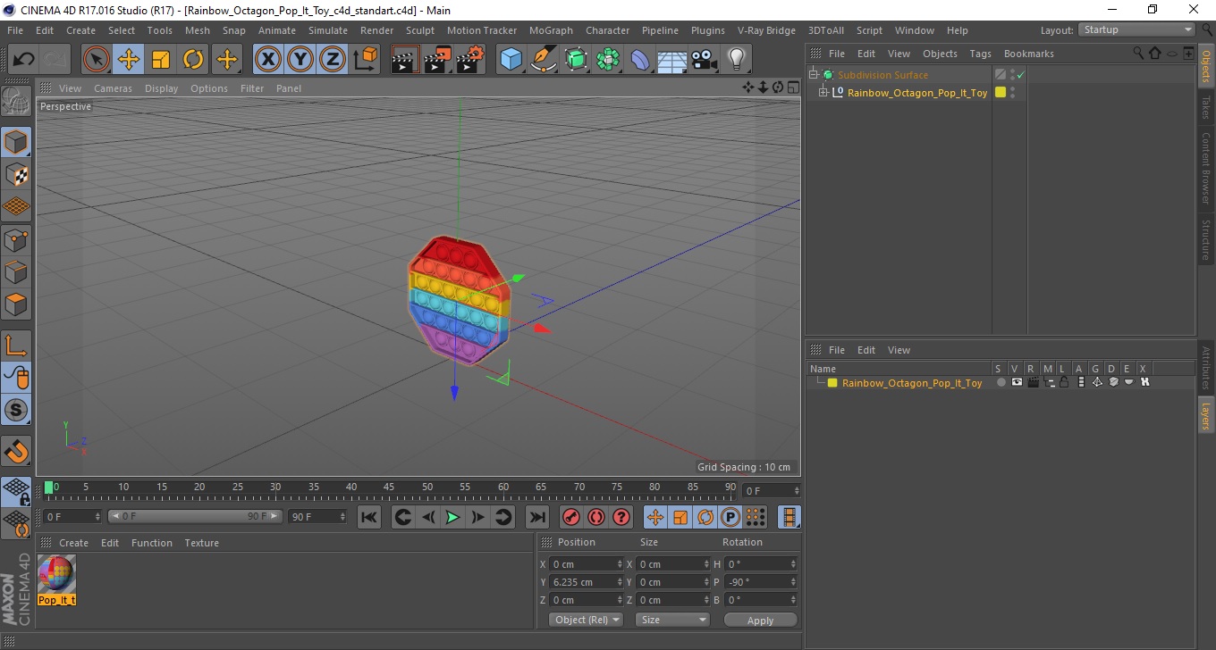 3D Rainbow Octagon Pop It Toy