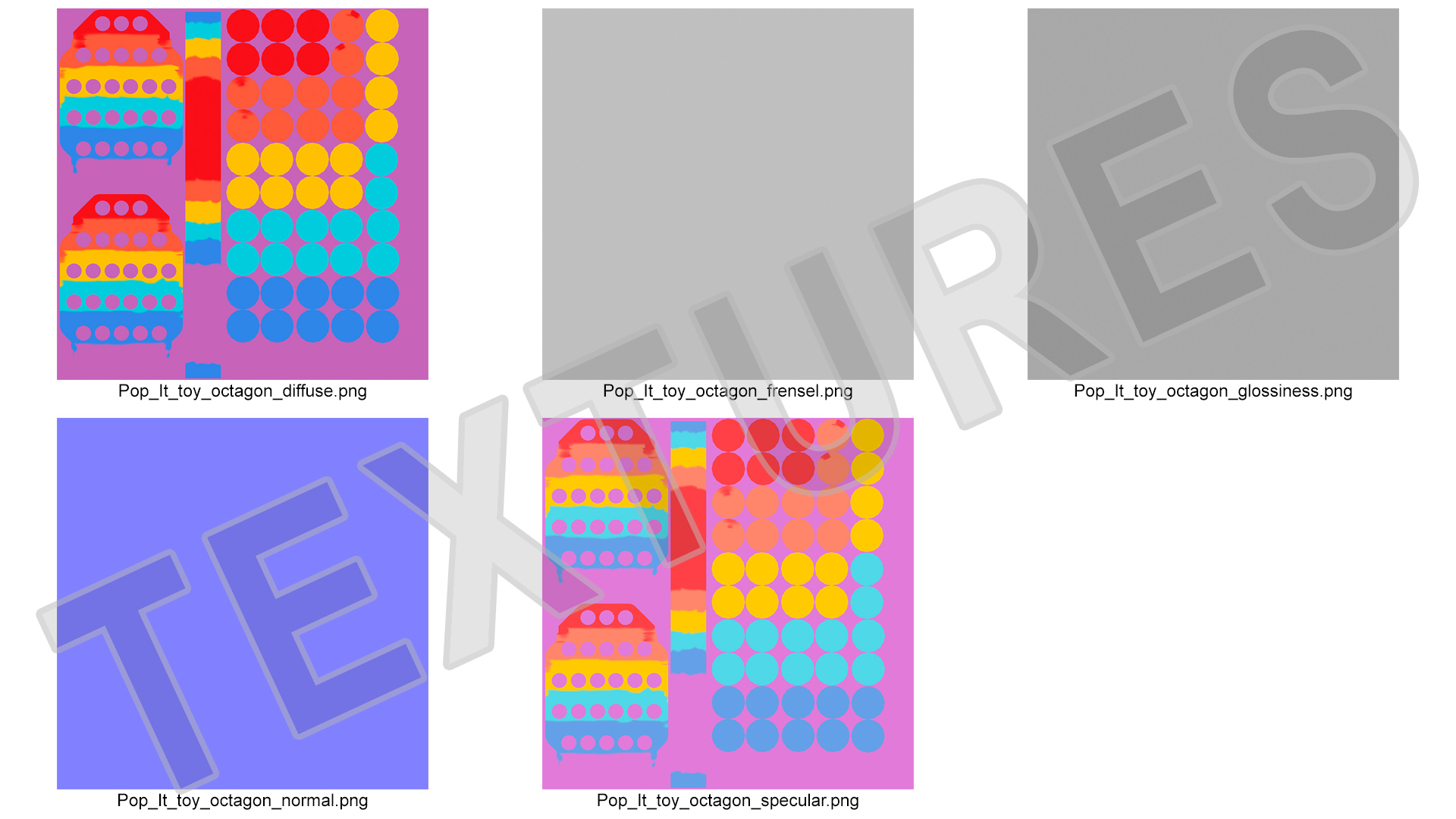 3D Rainbow Octagon Pop It Toy