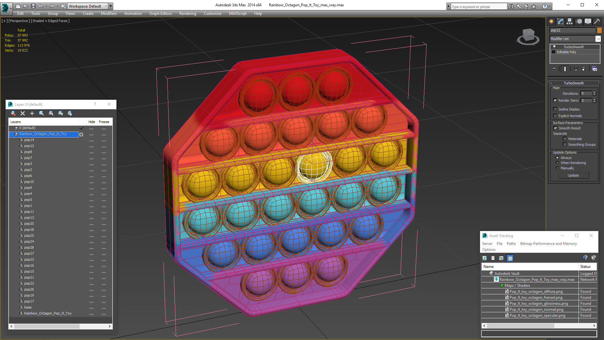 3D Rainbow Octagon Pop It Toy