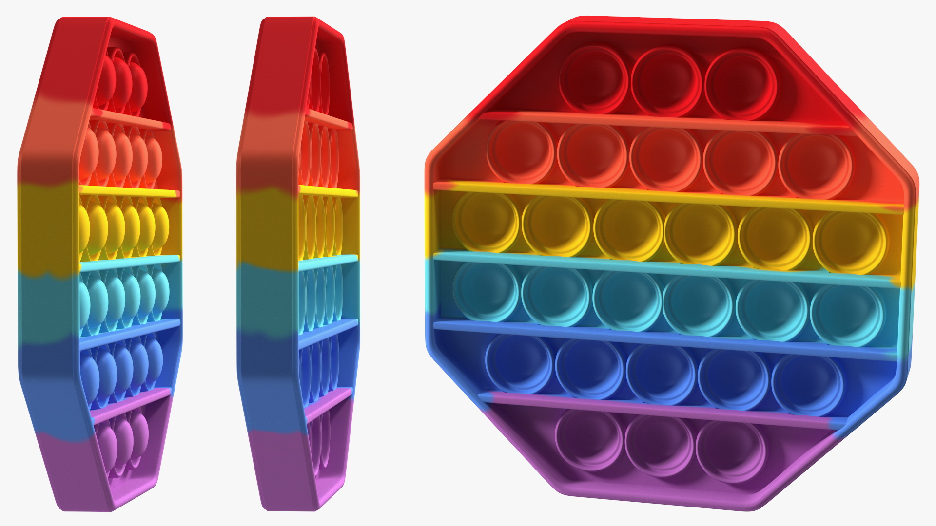 3D Rainbow Octagon Pop It Toy