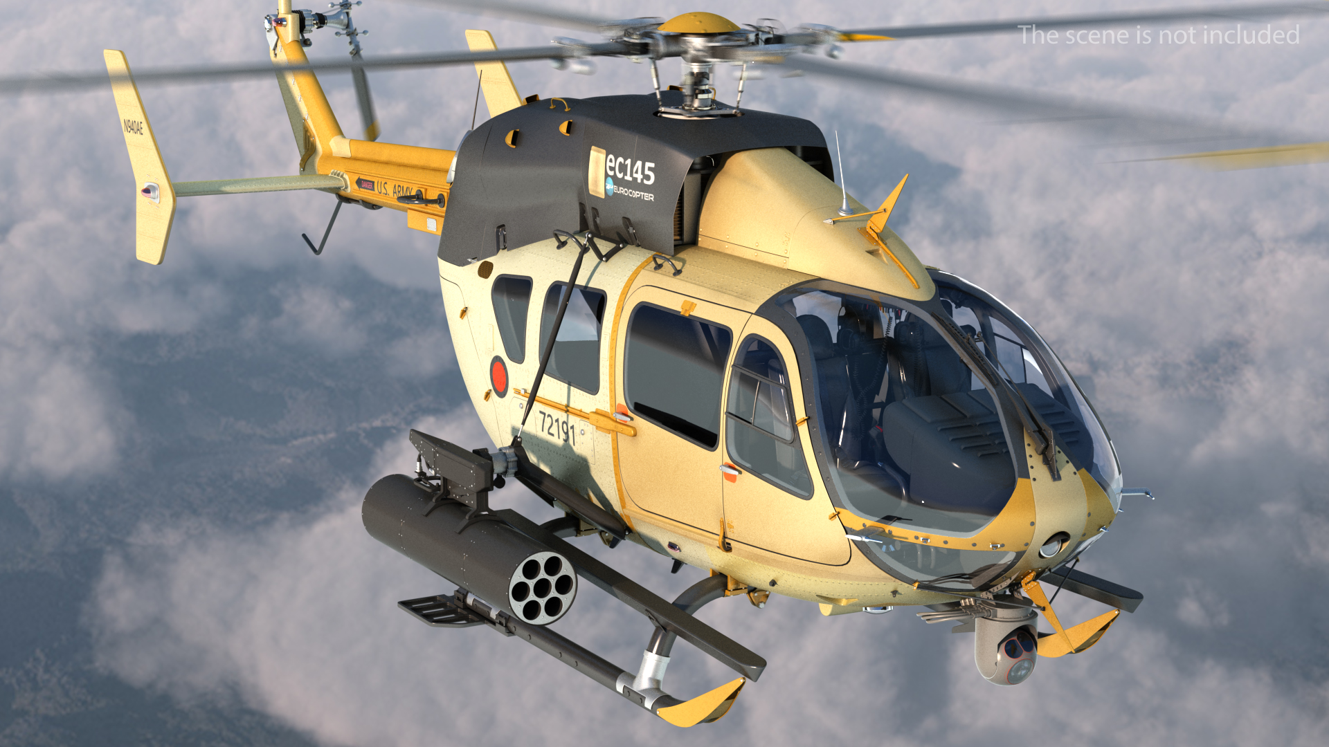 Combat Helicopter Aerial Scout 72X 3D model
