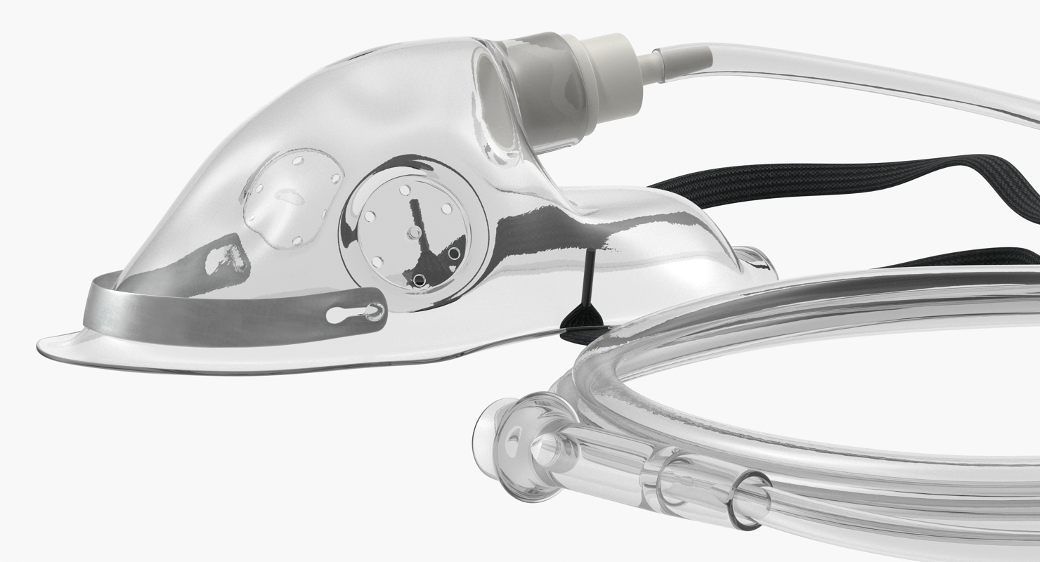 Medical Oxygen Mask With Flexible Strap 3D model