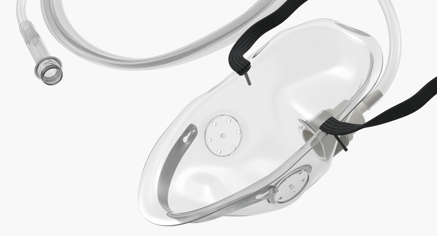 Medical Oxygen Mask With Flexible Strap 3D model