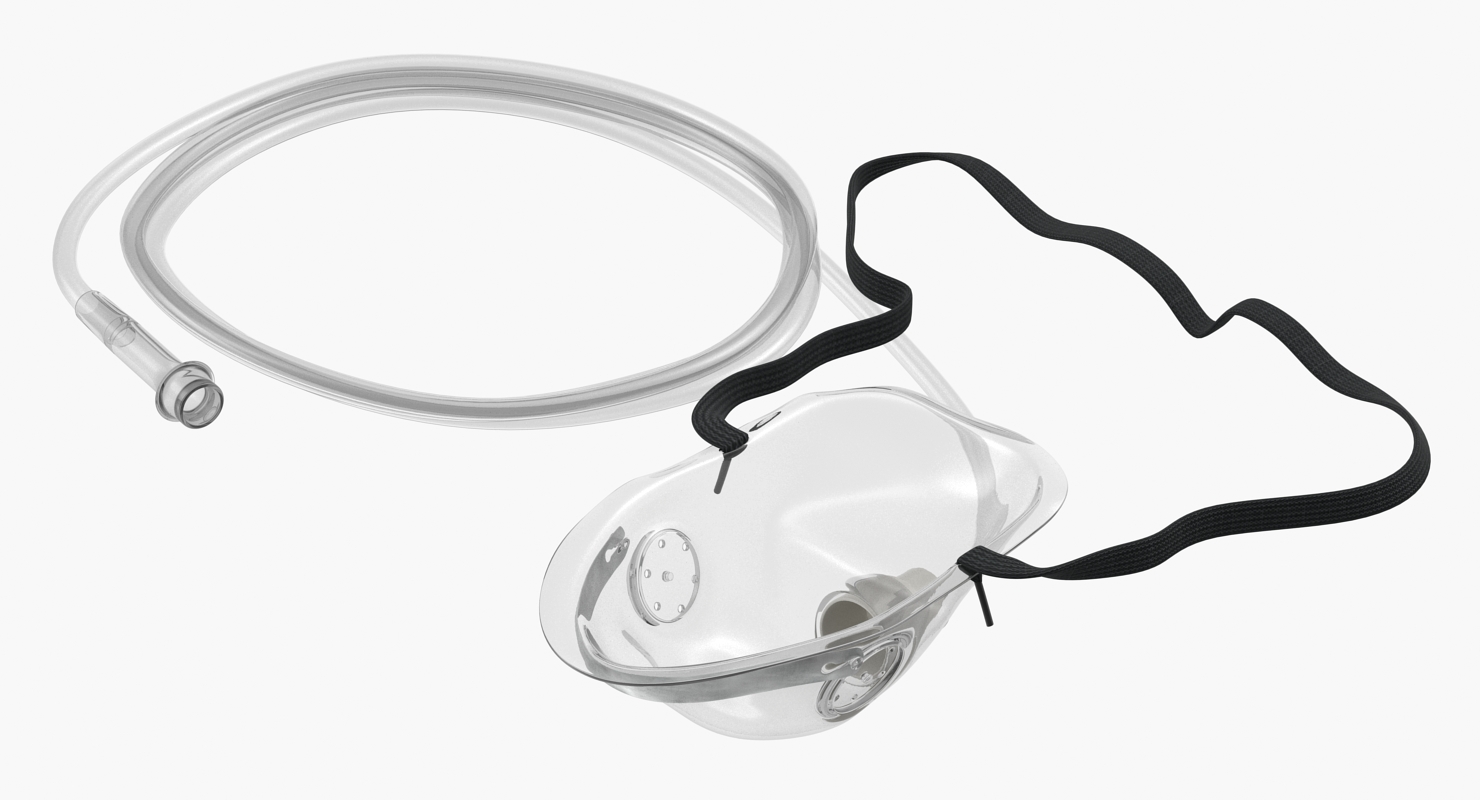 Medical Oxygen Mask With Flexible Strap 3D model