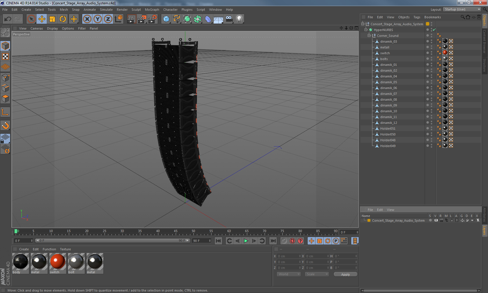 Concert Stage Array Audio System 3D