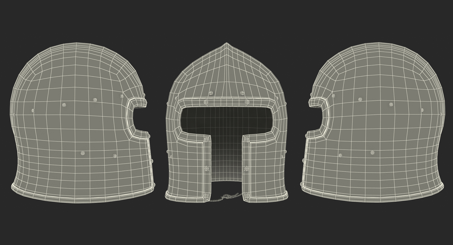 3D Barbuta Medieval Helmet model