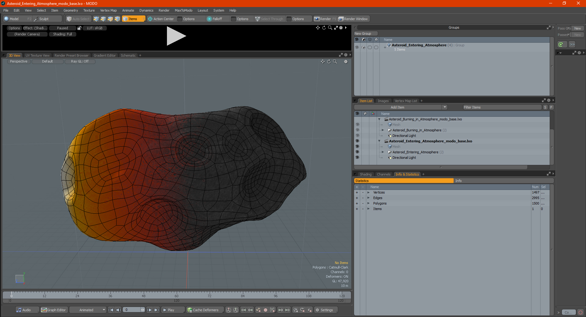 3D Asteroid Entering Atmosphere model