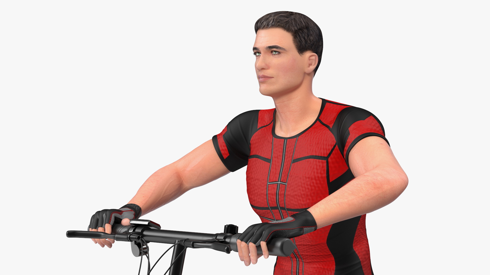 Cyclist on White Electric Colorway Bike 3D model