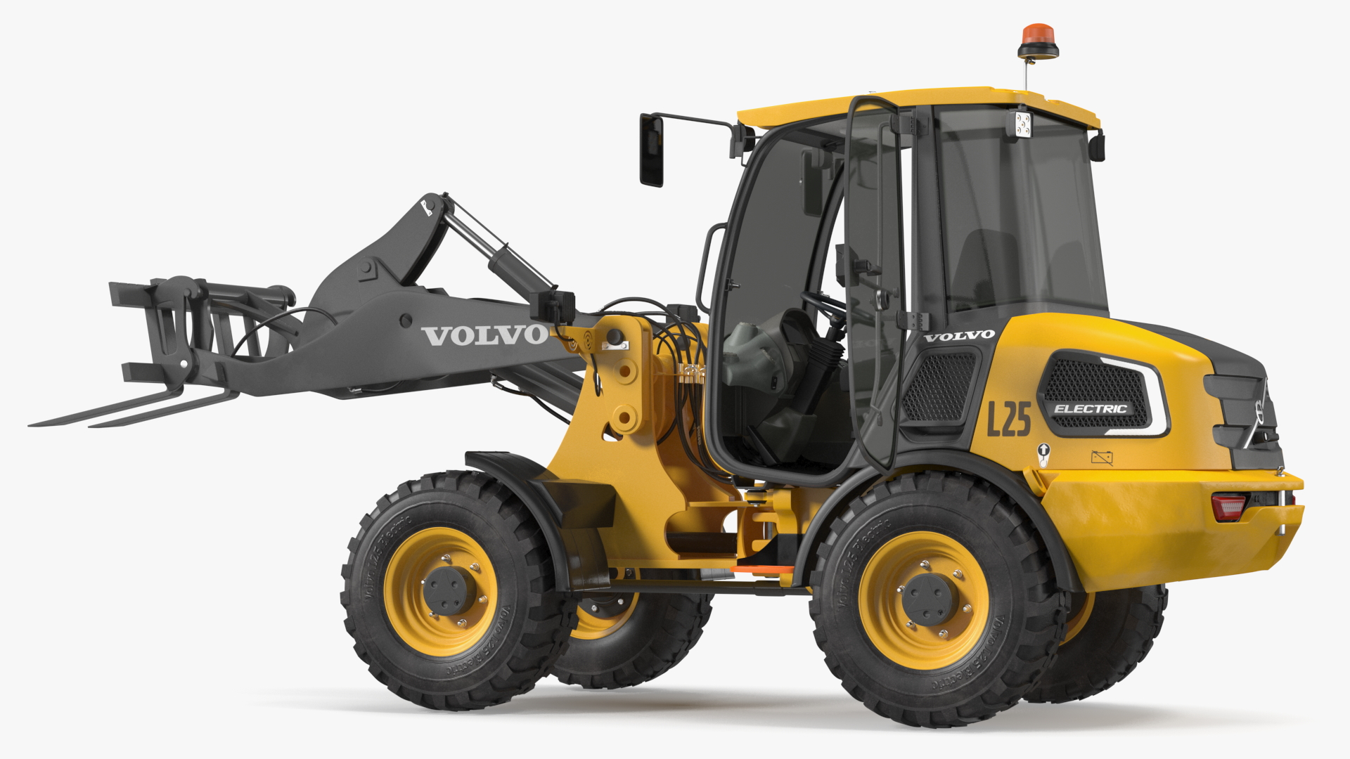 Volvo L25 Electric Loader with Pallet Fork Rigged 3D model